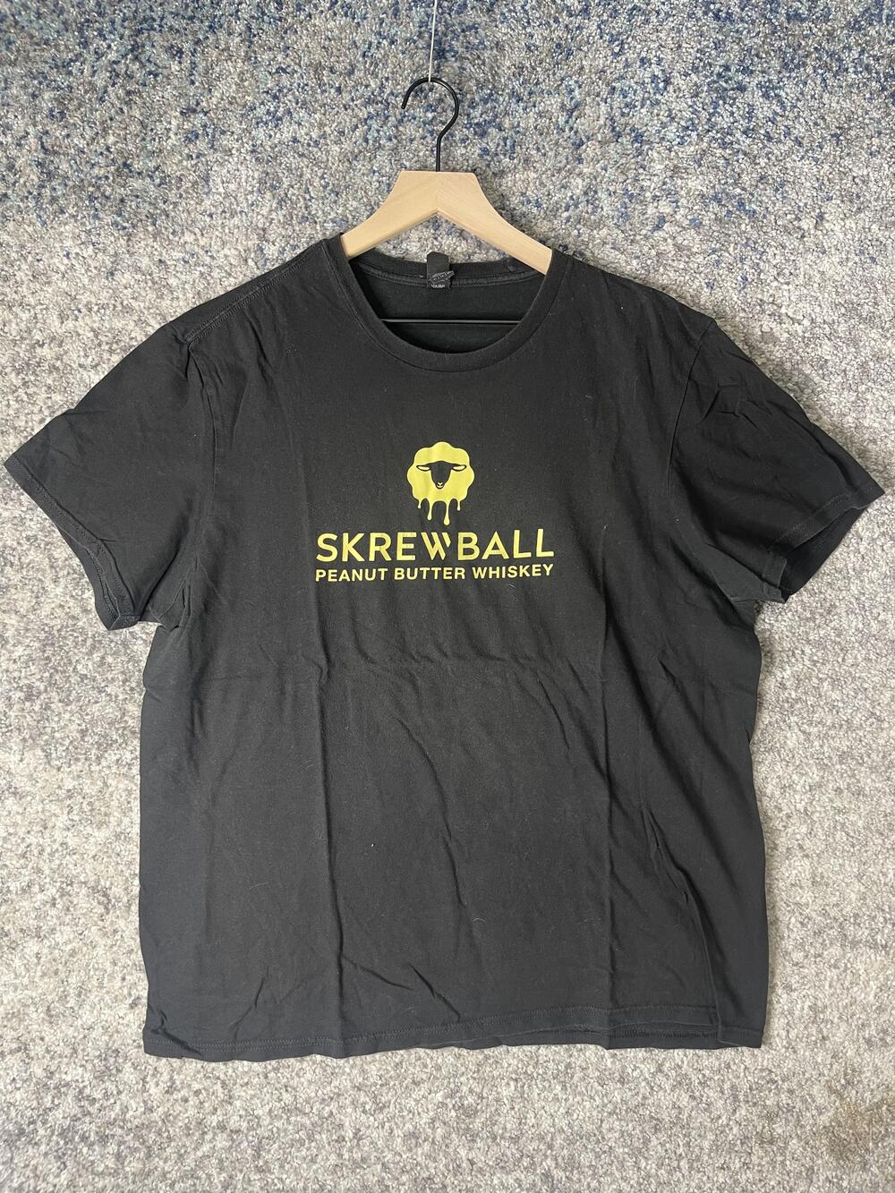 Skrewball Peanut Butter Whiskey Shirt Mens Extra Large Black Graphic Promo Tee
